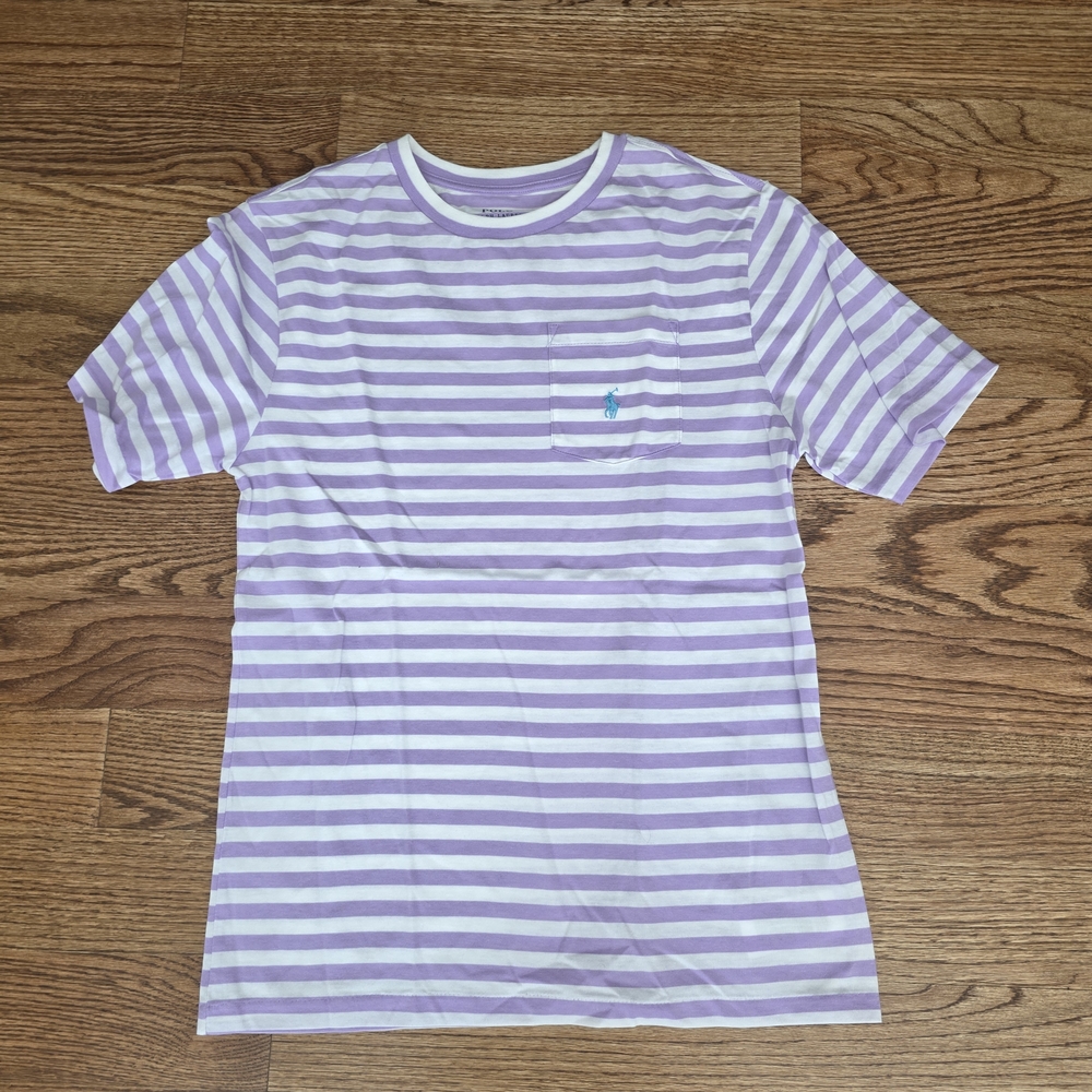 Ralph Lauren Lavender and White Striped Tee